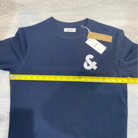 NWT Jack & Jones Logo Crewneck Sweatshirt in Navy Size S - Picture 5 of 14